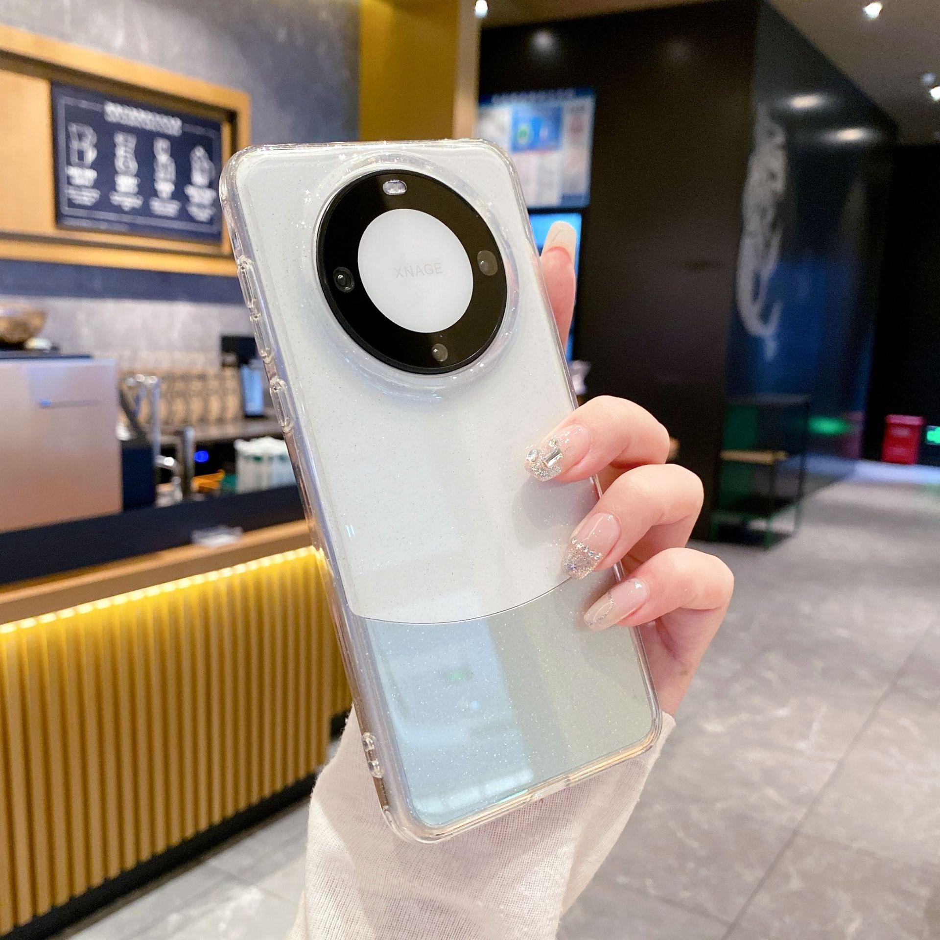 

Подходит для Huawei Mate60Pro + блестящий прозрачный чехол для мобильного телефона Gypsy mate60 Advanced Sense Anti Drop Protective Case Huawei Mate60Pro + прозрачный