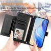 Wallet Phone Case for iPhone 7 Plus with Zipper Card Holder, Detachable Strap, Kickstand, Magnetic Closure