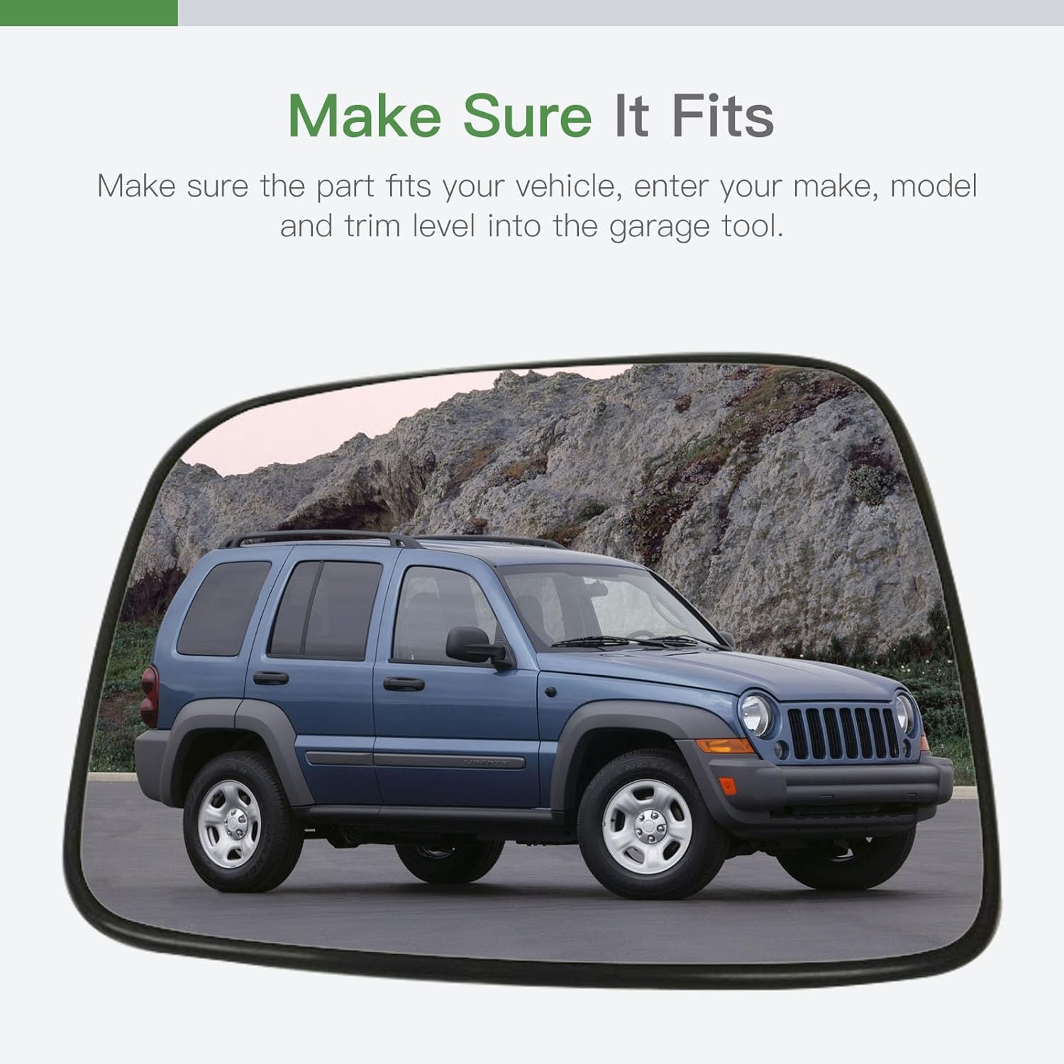 

SCITOO Driver Side Mirror Glass Compatible with 2002-2007 For JEEP LIBERTY W/O HEATED Chrome Flat Left Exterior Mirror Glass With Backing Plate