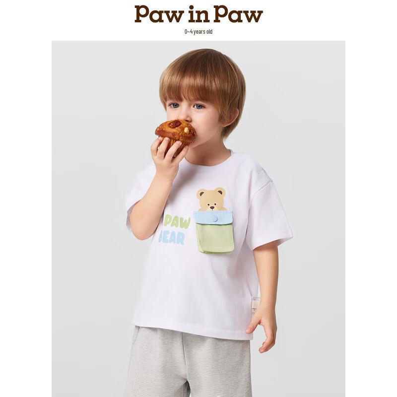 PawinPaw Cartoon Bear Boys Round Neck Print T-shirt 100