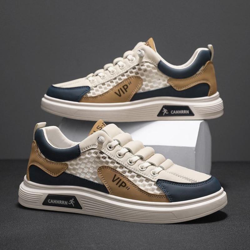 Men Non Slip Mesh Skate Shoes, Breathable Upper Casual Athletic Board Sneakers