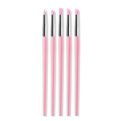5 Stück Silikon Nailart Pinsel für Gelnägel und Töpferarbeiten mit weichen Silikonspitzen Modellierpinsel Nailart