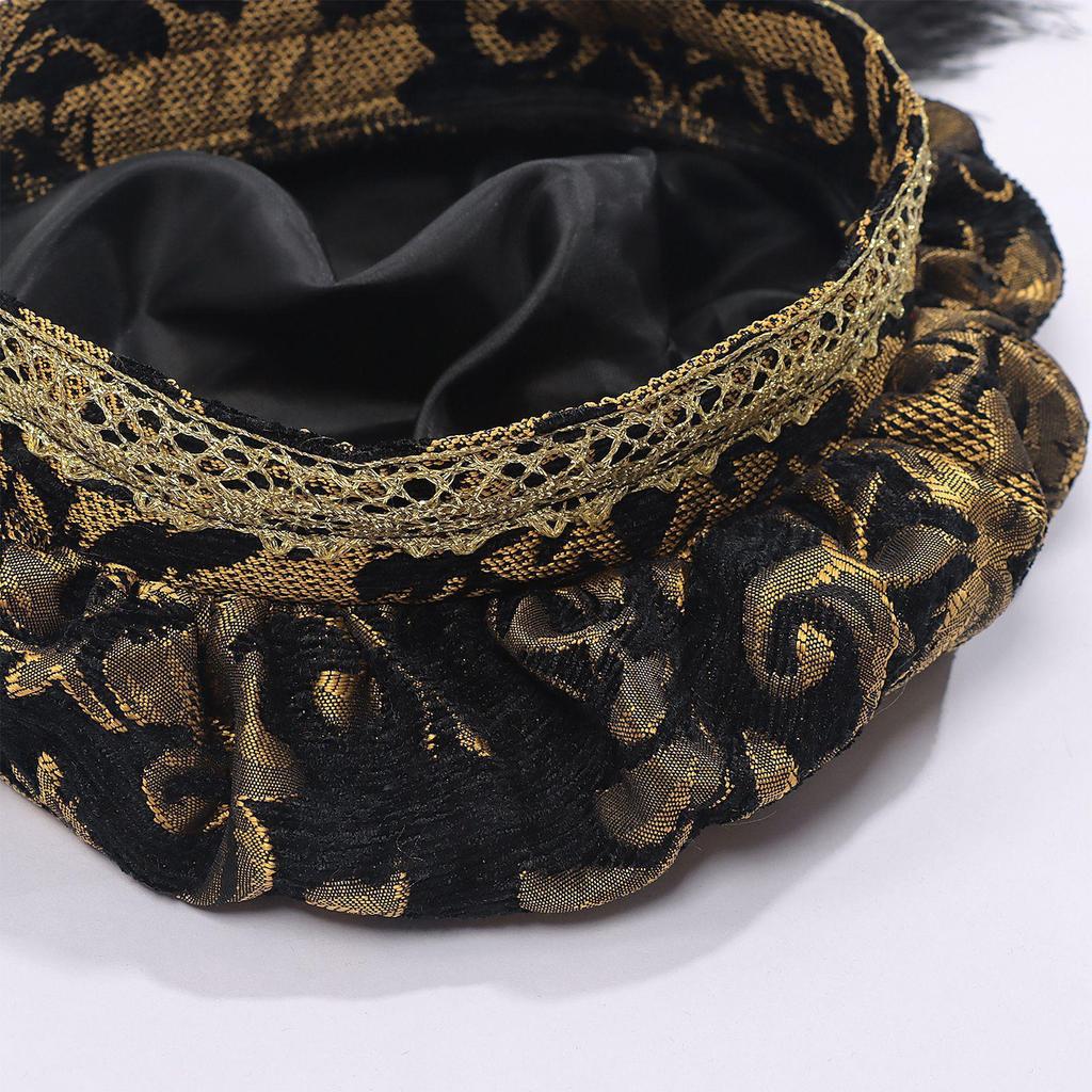 Men's Medieval Dodo Feather Muffin Top Hat - High-End Court Costume Headwear