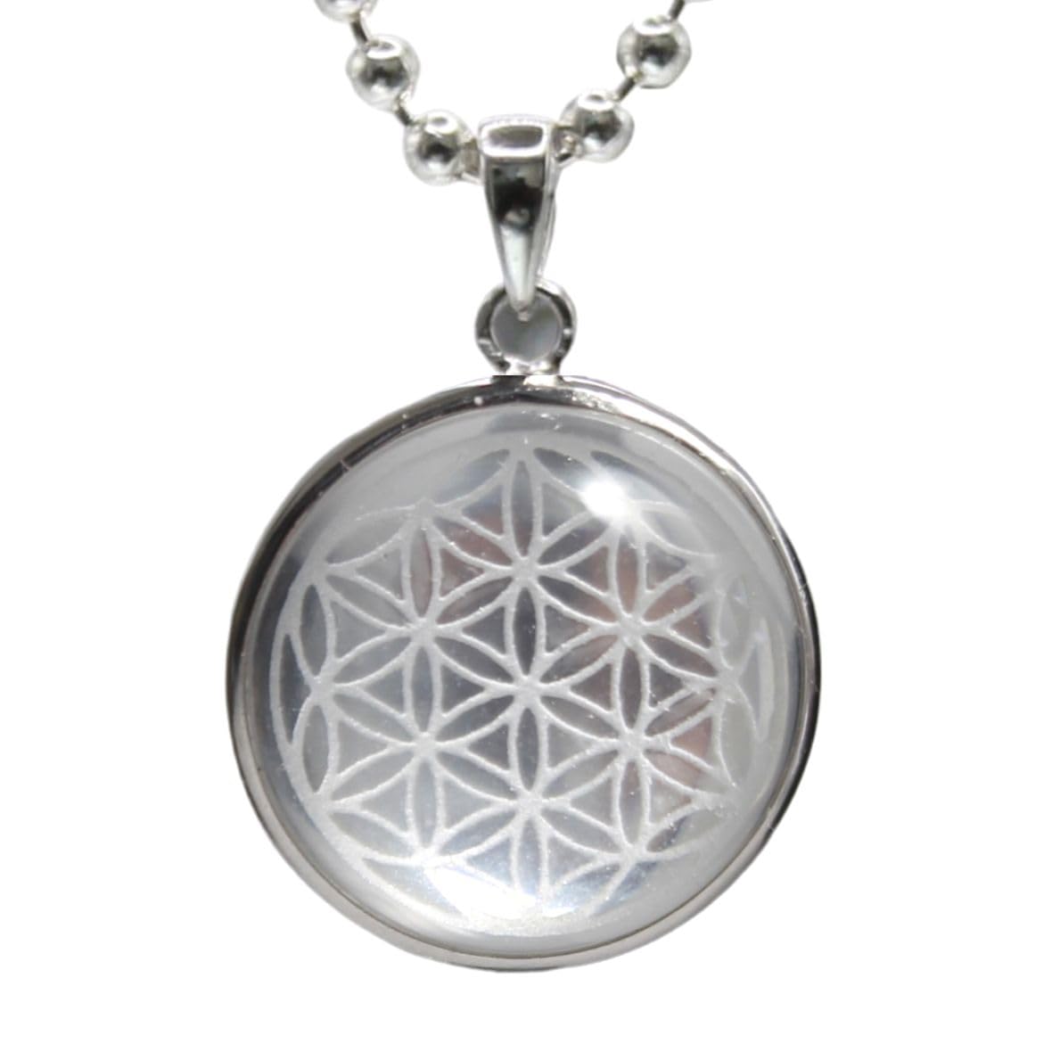 

Mizal Flower of Life Pendant, Sacred Geometry, Flower of Life, 925 Sterling Silver with Crystal, for Women
