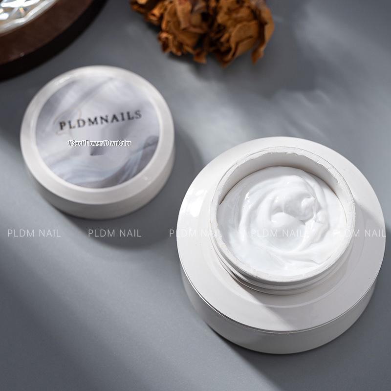 Xiaohongshu's Bestseller: Pure White Elastic 3D Carving Gel for Nail Art, No-Wipe Formula, Nail Salon Special.