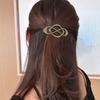 Hair Barrette Retro Style Hollow Metal Spring Design Back Head Hair Clip Women Matte Finish Hair Accessories
