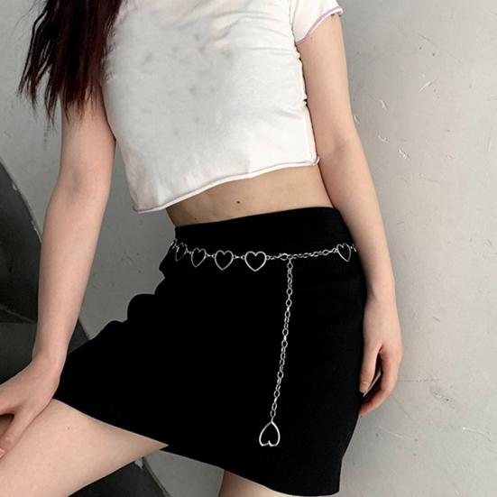Fashion Heart Shape Pants Belt Adjustable Extended Chain Long Tassel Dress Belt Waist Chain Clothing Accessories