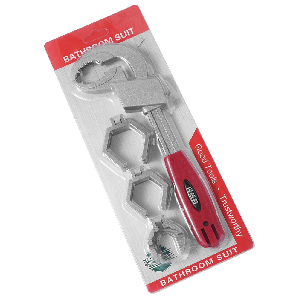 Self-Adjusting Bathroom Wrench 4-in-1 Sink Plumbers Wrench Tight Space Under Sink Wrench