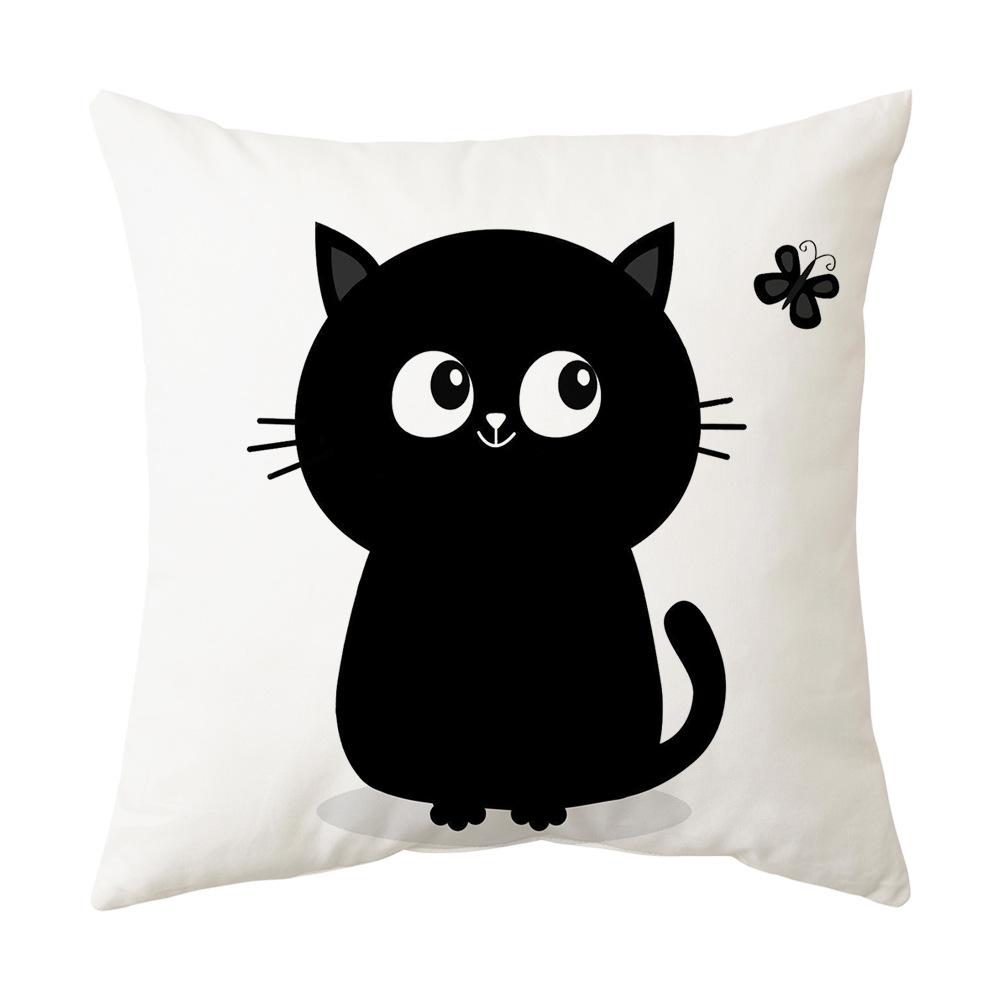 New Cartoon Cat Pillow Cushion Cover Digital Printing Pillow Cover