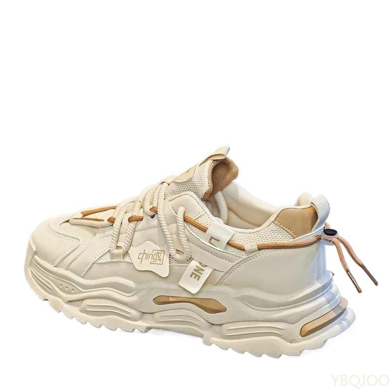 New fashionable versatile anti slip men's shoes spring height increasing men's sneakers mesh thick soled casual running shoes
