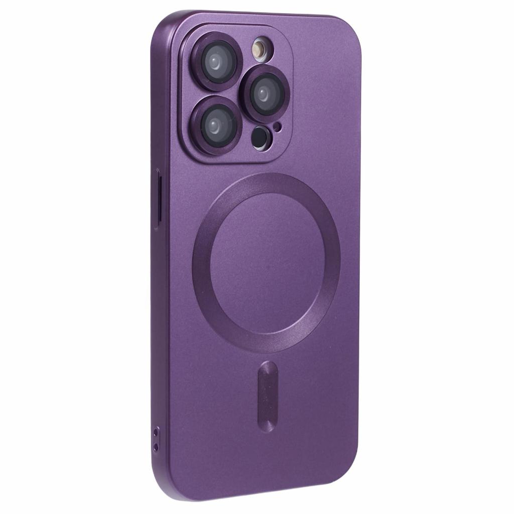 Для iPhone 15 Pro Чехол из ТПУ, совместимый с MagSafe, прорезиненный чехол для телефона с защитной пленкой для объектива