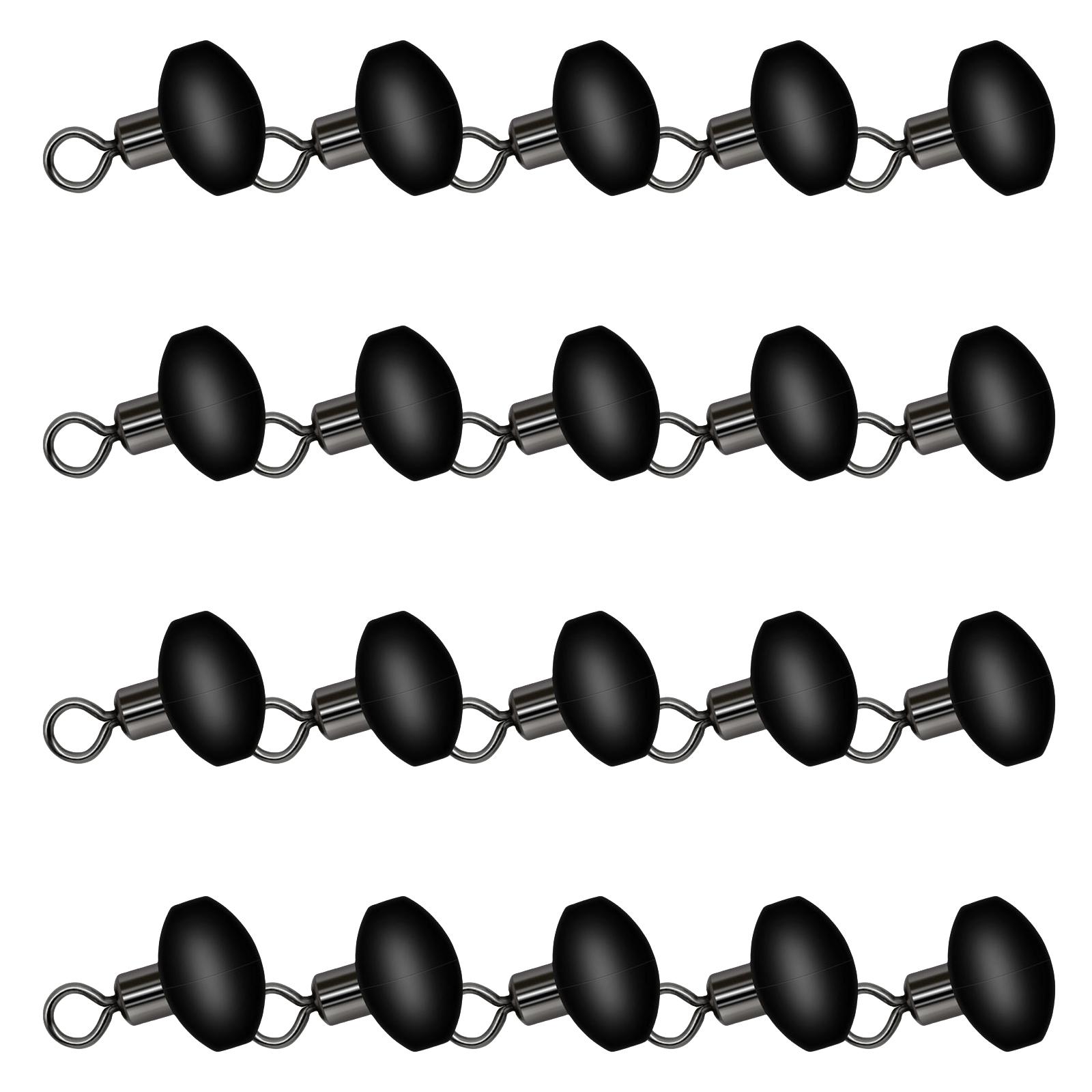 20 шт. Вертлюжки с перекрестной линией, бусина, Т-образный рыболовный вертлюг-коннектор, светящиеся аксессуары для морской рыбалки чёрный