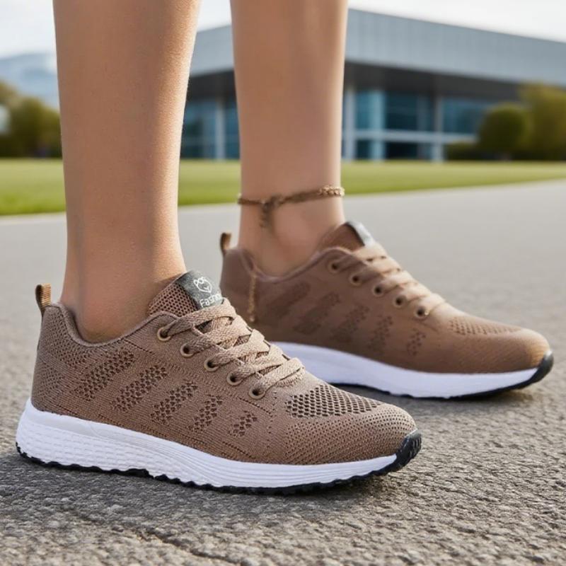 Fashionable Women'S Shoes Breathable Knitted Mesh Training Shoes Outdoor Multifunctional Street Casual Lace Up Walking Sneakers