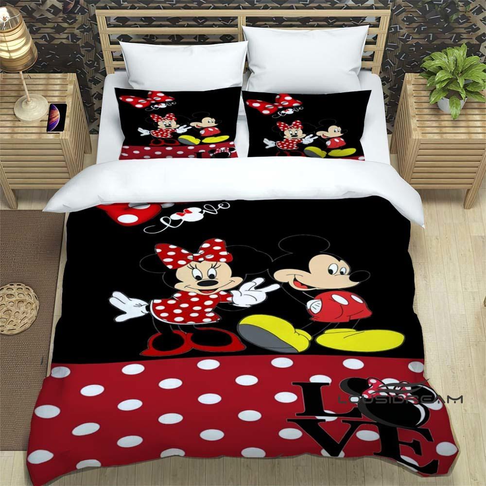 

Minnie Mouse & Mickey Mouse Three-piece Bedding Set, Exquisite Bedding Set for Adults and Children, Double and Single Beds. 135X200cm