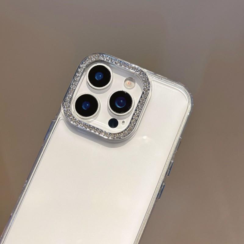 Flash Diamond Lens Ring Suitable IPhone 15om Transparent Case 16promax Phone Apple 14 Anti Drop Protective