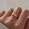 Dainty Gold Plated Bow Rings For Women Friendship Ribbon Knot Ring Aesthetic Bowknot Wedding Bands Jewelry Gift
