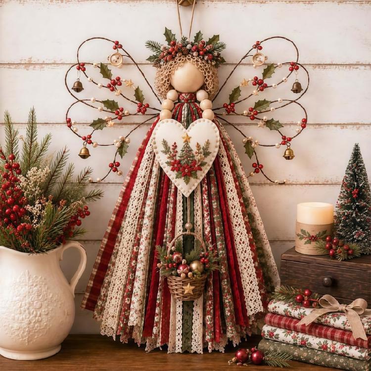 Angel Hanging Display Set for Indoor Rooms, Fabric Body Panels, Wire Outline and Hanging Cord Included for Use
