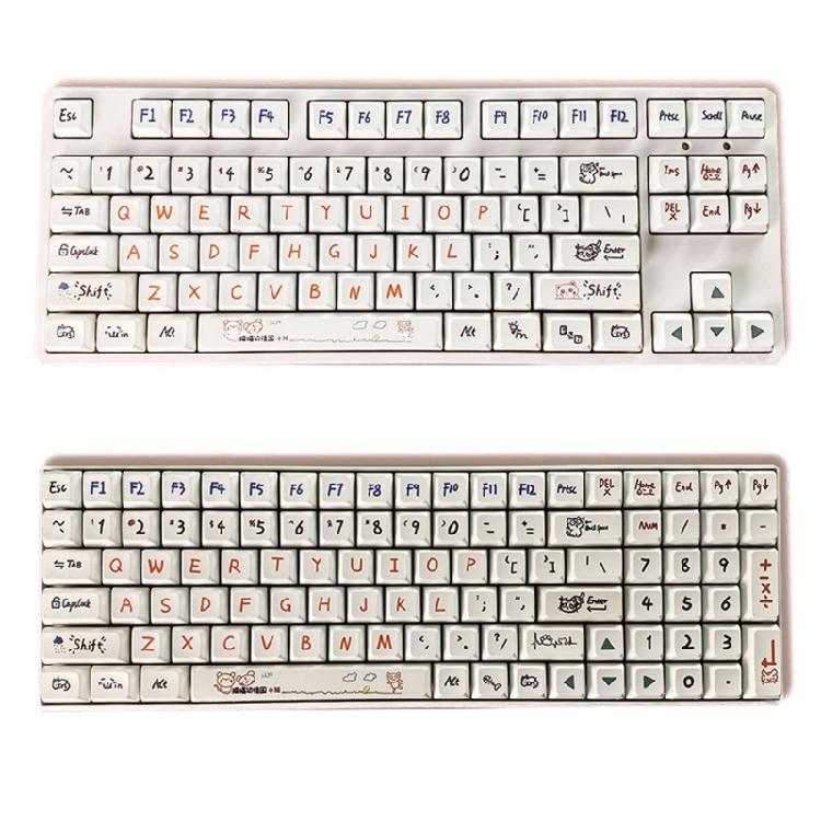 122 Keys PBT Keycaps XDA Profile DYE-SUB Keycap For Cherry MX Switch Mechanical Keyboard Cat Kindergarten Keycap