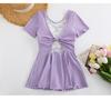 Women's 2026 New Style One-Piece Swimsuit: Elegant, Conservative, Tummy-Covering, Slimming, Pure Color, Sexy Swimwear for Hot Springs