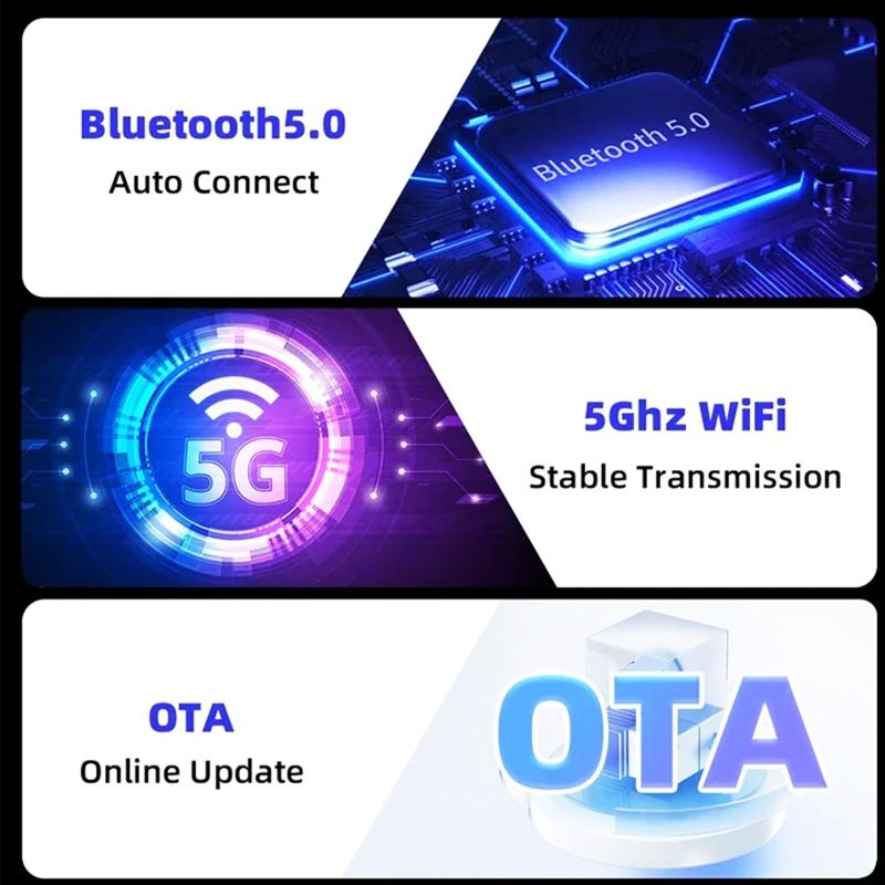 2025New Wired to Wireless Carplay Android Auto 2in1 Mini Adapter Dongle Auto Connect Plug&Play Bluetooth WiFi Universal Mini Box