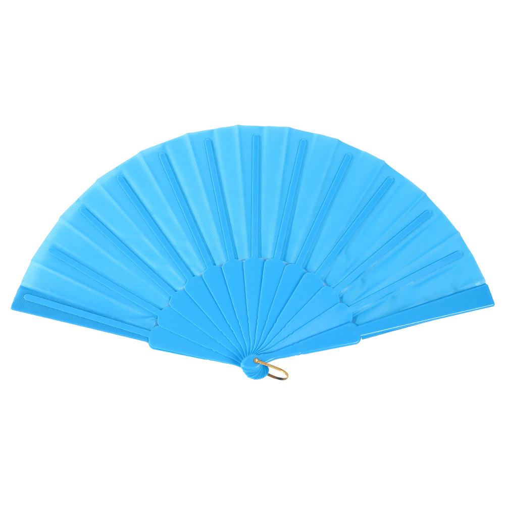 Leque dobrável de 7 polegadas de cor sólida - Acessório de performance de dança e para refrescar