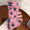 European beautiful woman model is suitable for Samsung S25ultra mobile phone case devil's eye s24/s23 personalized hard case film s22