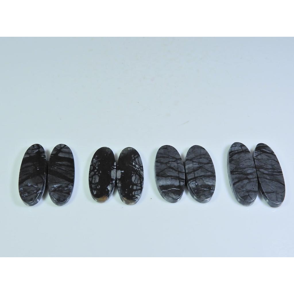 25-29MM Natural Picasso Jasper Matched Pair Oval Loose Gemstone 4Pair Lot A-592