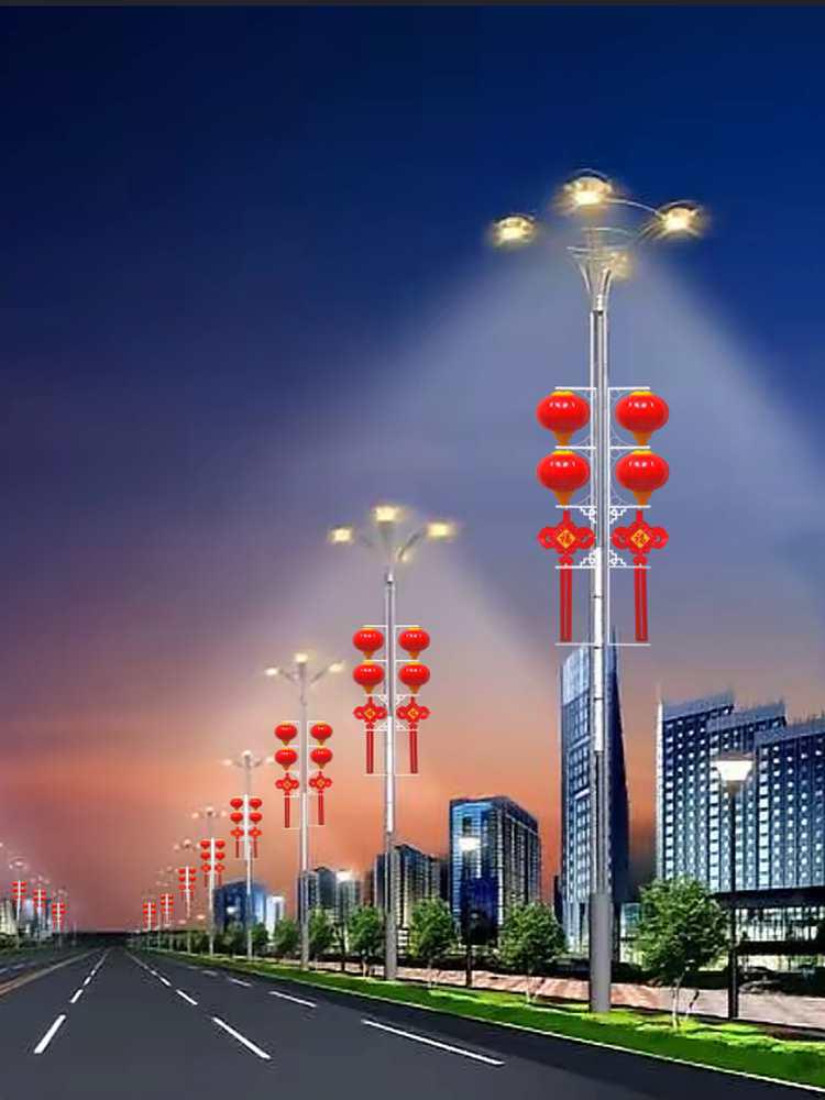 LED Acrylic Lantern with Chinese Knot Design - Decorative Outdoor Landscape and Streetlight Pole Hanging Light. 50cm Lantern