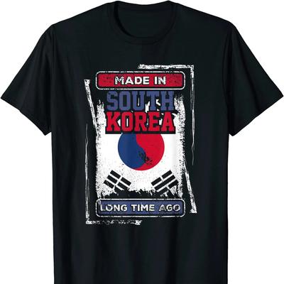 Distressed South Korea Flag Patriotic Gift T Shirt New 100% Cotton Short Sleeve O-Neck Casual T-shirts Harajuku Streetwear To...