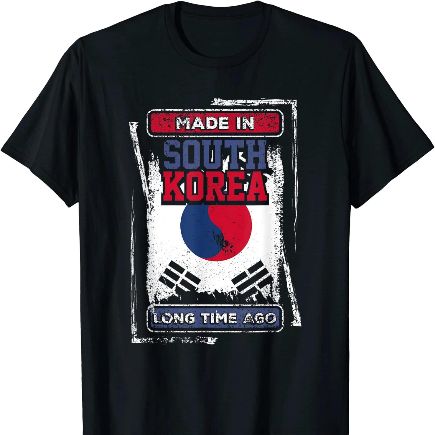 

Distressed South Korea Flag Patriotic Gift T Shirt New 100% Cotton Short Sleeve O-Neck Casual T-shirts Harajuku Streetwear To... S разноцветный