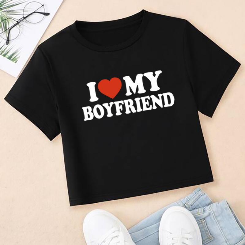 

Женская модная уличная короткая футболка с буквенным принтом S