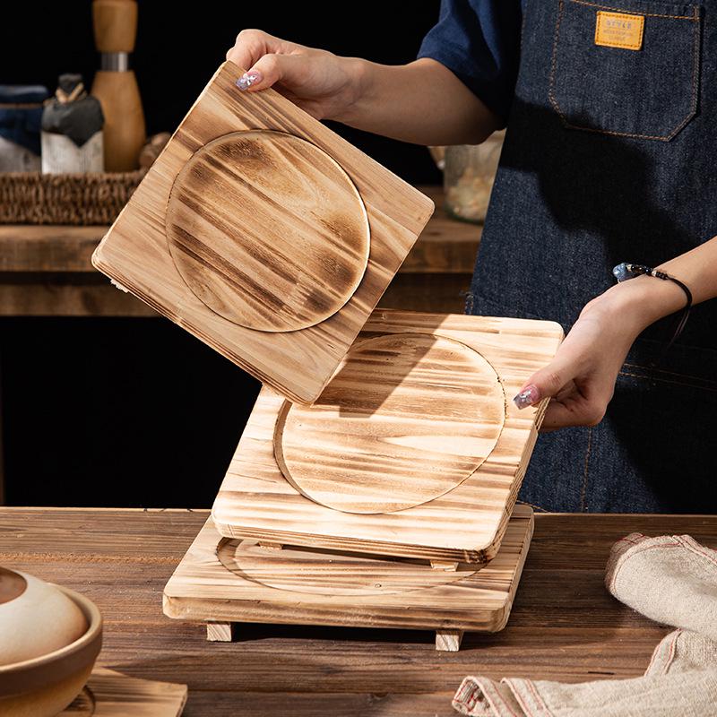 Anti-Scald Heat Insulation Mat: Clay Pot, Stone Pot, Teppanyaki Base, Wooden Charcoal Stove Tray for Commercial Use