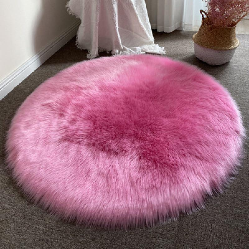 Ivory Heart-Shaped Imitation Wool Carpet for Bedroom & Living Room