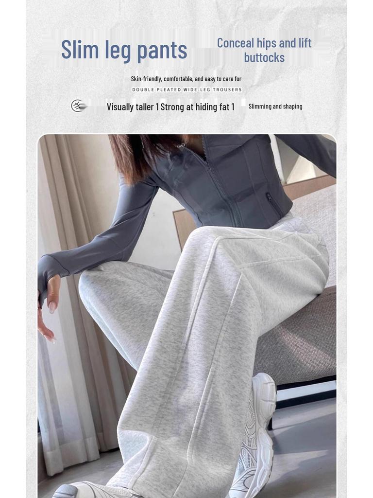 Women's Seasonal Petite Straight-Leg Sweatpants, Banana & Wide-Leg Styles for Spring, Autumn & Winter 2025