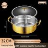 FATTBAO 304 Stainless Steel Hammered Hot Pot with Glass Lid