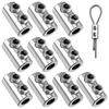 10/120pcs Stainless Steel Wire Rope Cable Clamp Waterproof Metal Copper Fixed Clips Cable Crimp Ring Sling Fastener Accessories