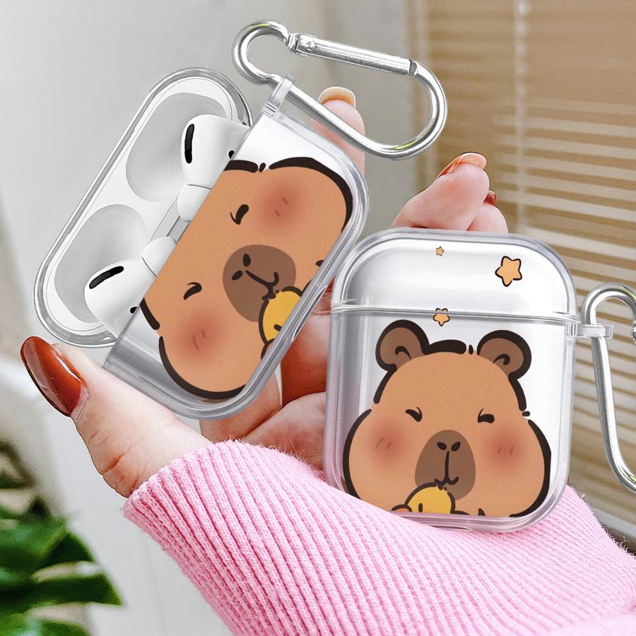 Cartoon Guinea Pig Clear Earphone Cases Cover Case For Airpods 4 3 1 Pro3 Pro Pro2 2