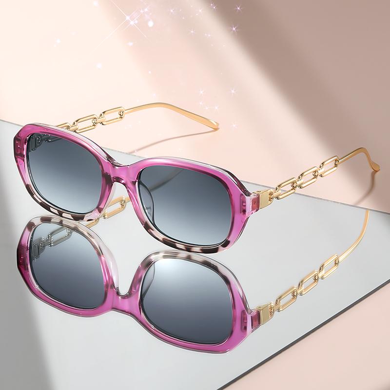 Die neue ovale Sonnenbrille mit metallverbindungsbügeln ist eine modische und personalisierte dekorative Brille.