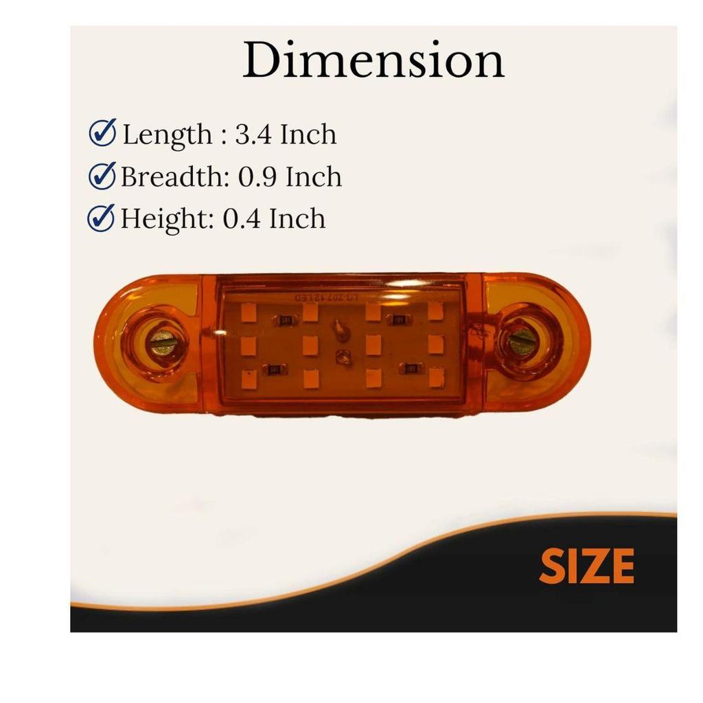 6-PACK LED MARKER LIGHTS TRAILER, 12V Waterproof Trailer Marker Light Amber Trailer RV Marker LED Light Marker lights Universal Fit Boat