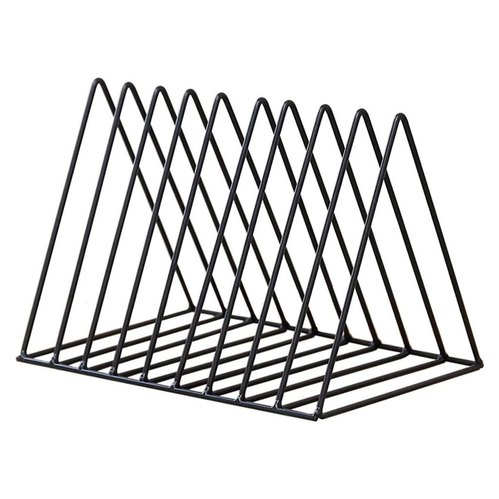 Desktop Rack Rustproof Simple Geometric Iron File Holder Decoration for Study Living Room