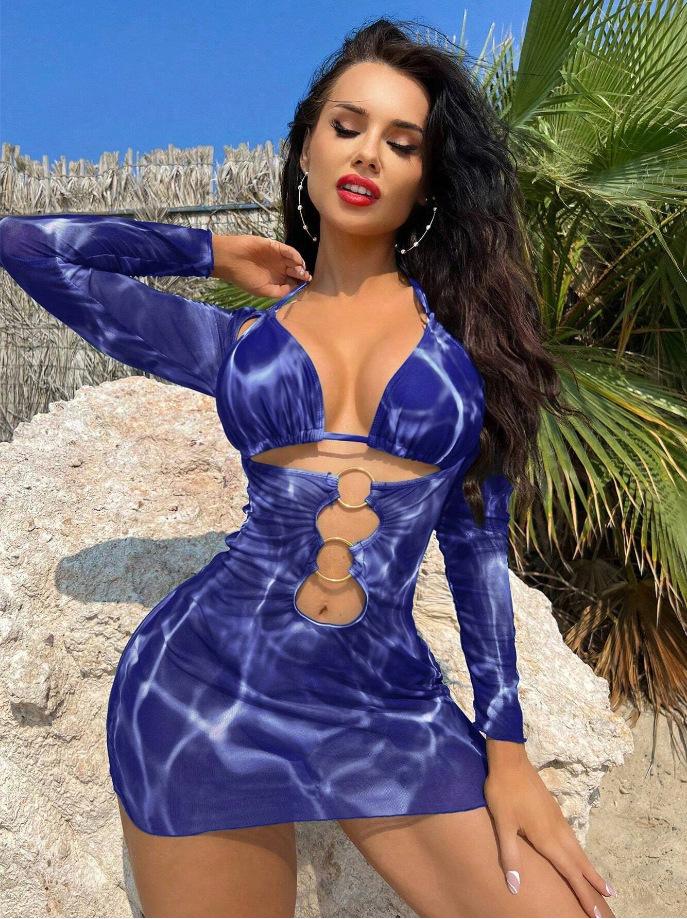 Cikini-Three-Piece Split Bikinis Set for Women, Sexy Swimsuit, Beach Swimwear, Bathing Suit, Summer