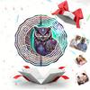 3D Metal Owl Wind Chime Outdoor Hanging Decor with Iridescent Purple Blue Golden Patterns Perfect for Christmas Thanksgiving Holiday
