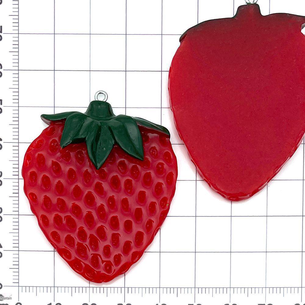 Set of 10 Large Colorful Resin Fruit Charms: Strawberry, Kiwi for DIY Bracelets & Necklaces
