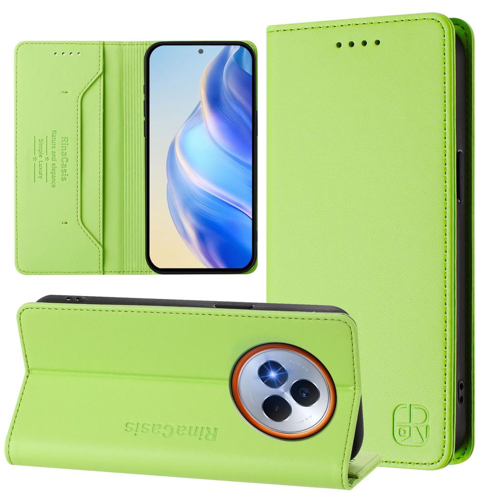 For Realme Narzo 80 Pro 5G Leather Case RINACASIS RC01 Phone Cover with RFID Blocking Wallet Stand