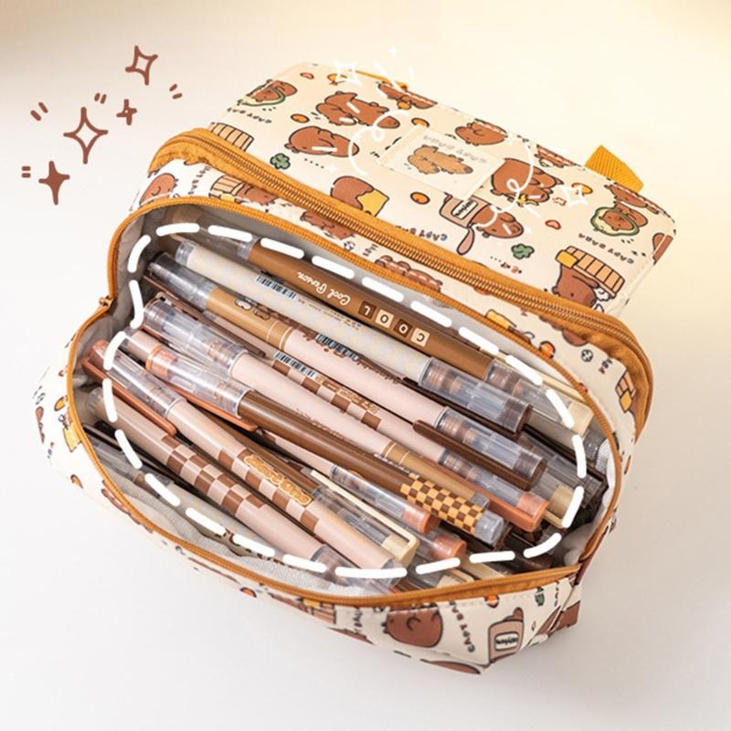 Large Capacity Pencil Case Lovely Capybara Pen Bag School Supplies for Organizing Pen Markers And Accessories