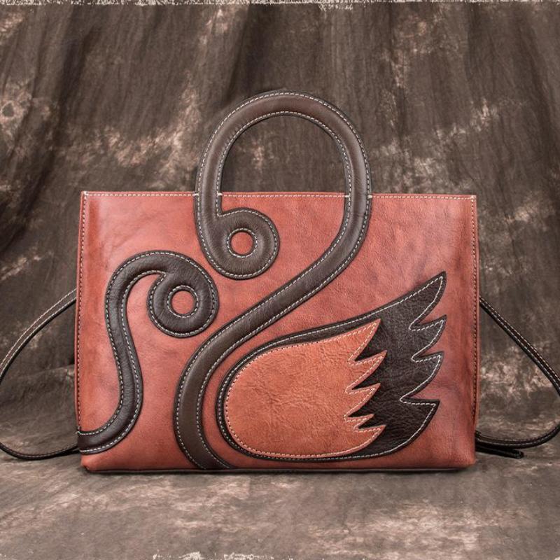 Johnature Retro First Layer Cowhide Luxury Women Handbags Genuine Leather Large Capacity High Quality Shoulder Bags