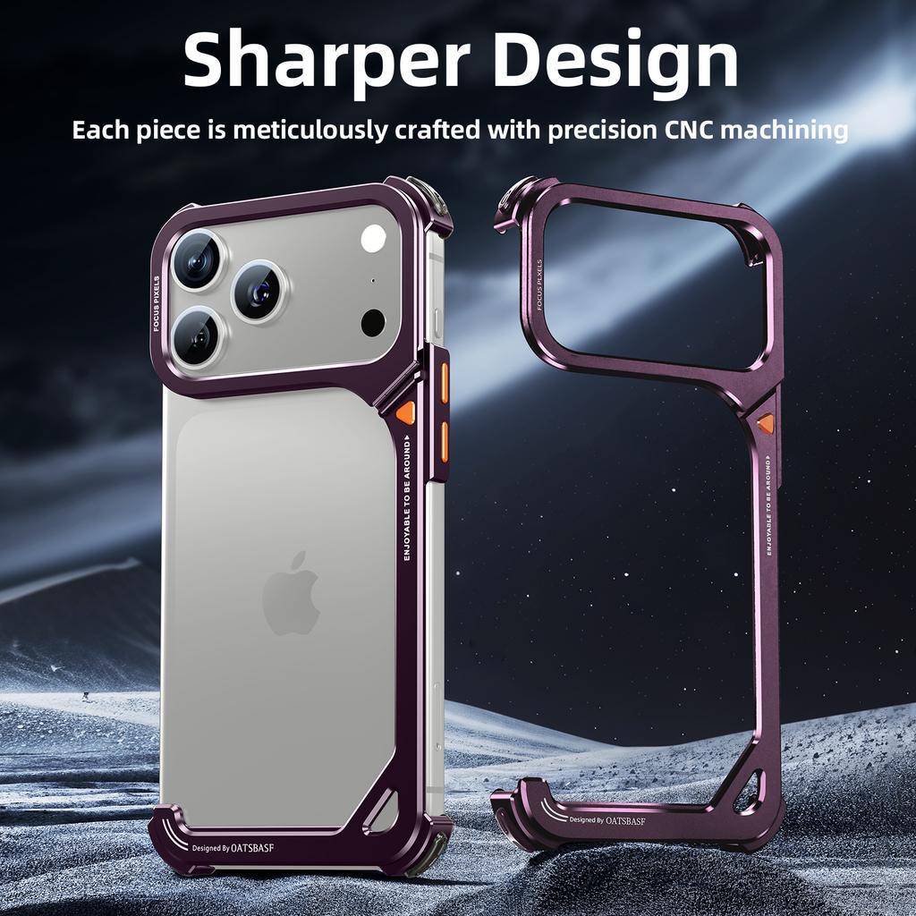Oatsbasf 9‑Shape Bumper Case for iPhone 18 Pro Max / 17 Pro Max, Phone Cover with Camera Kickstand, Air‑Cushion Shock‑Absorbing