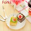 New 4 Pcs Kitchen Tools Cocktail Dessert Fork Tasting Stainless Steel Appetizer Cake Fruit Fork Food Pick Accessories Supplies