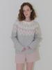 Etmont Nordic Round Knit Pullover, Light Gray