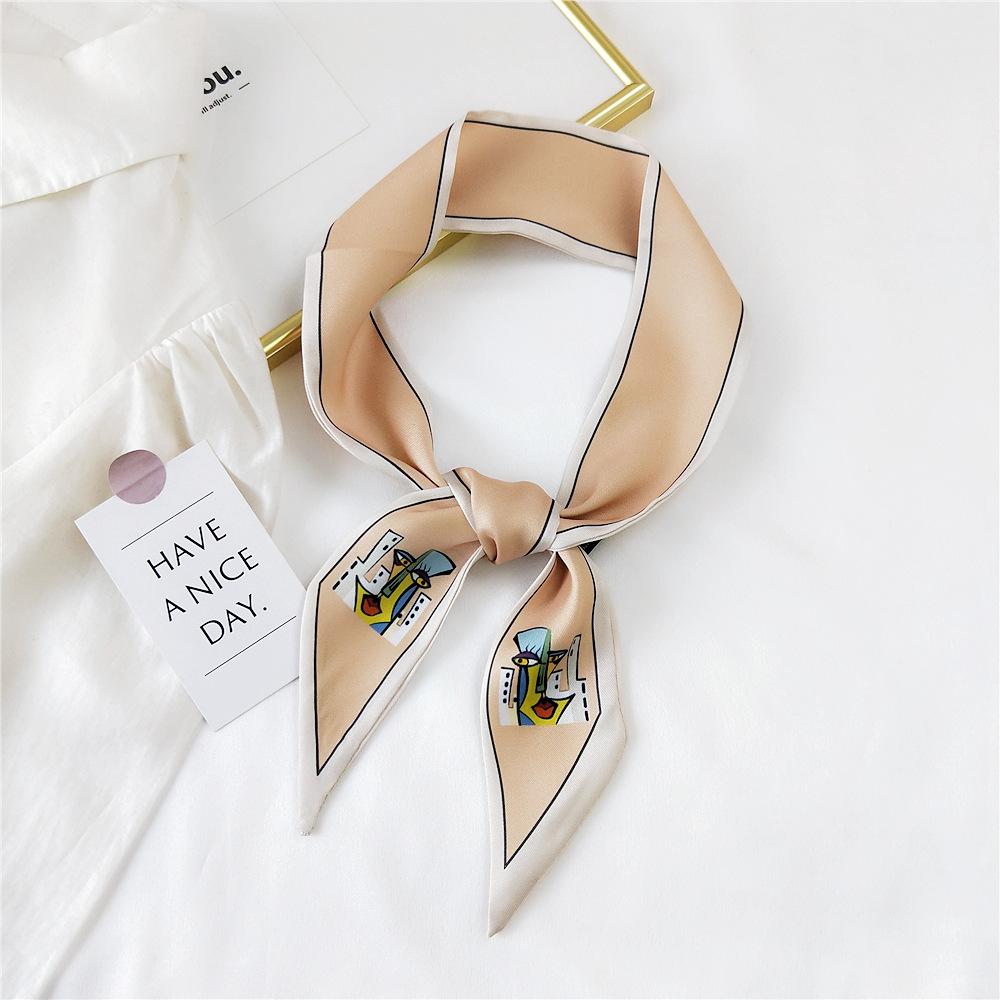 Decorative Simple Texture Silk Scarf Women'S New Style Spring And Autumn Summer Fashion Versatile Headscarf Work Scarf